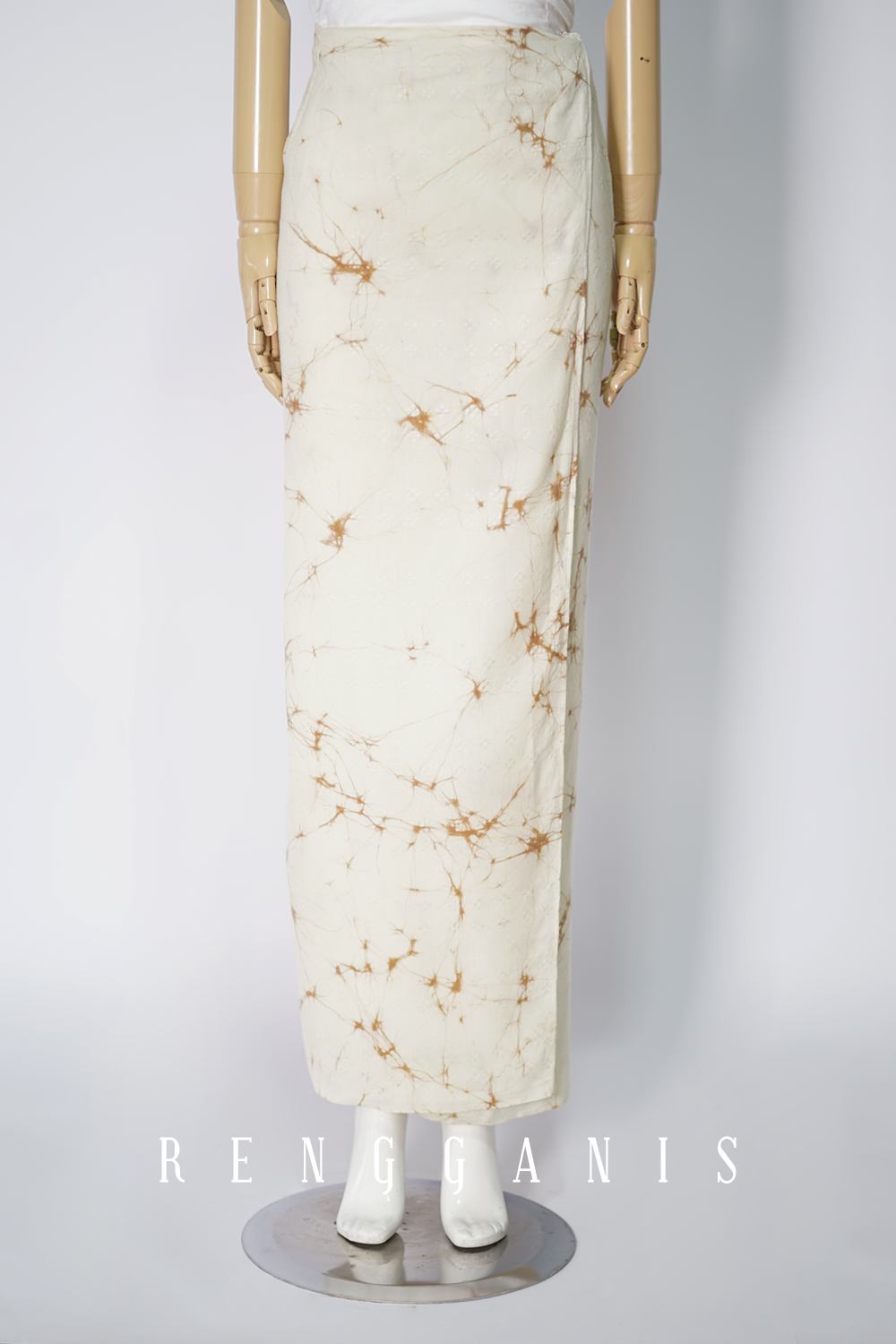 Uncut Sarong Skirt in Naturally Dyed Batik on Handwoven Tencelsilk