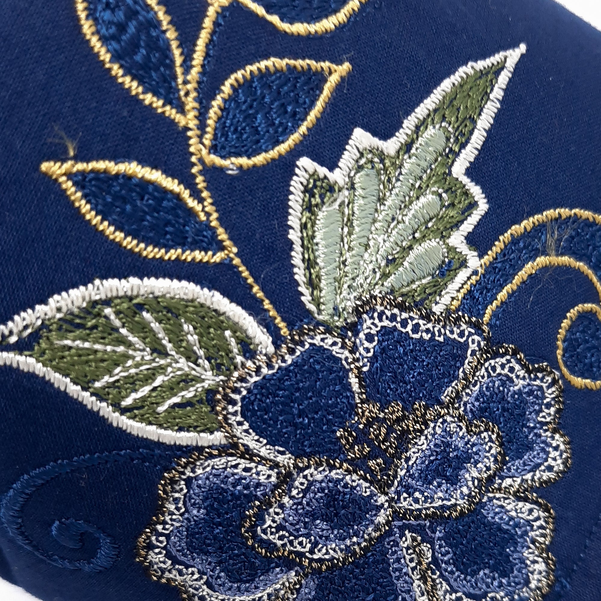 Navy Blue Peonies Facemask