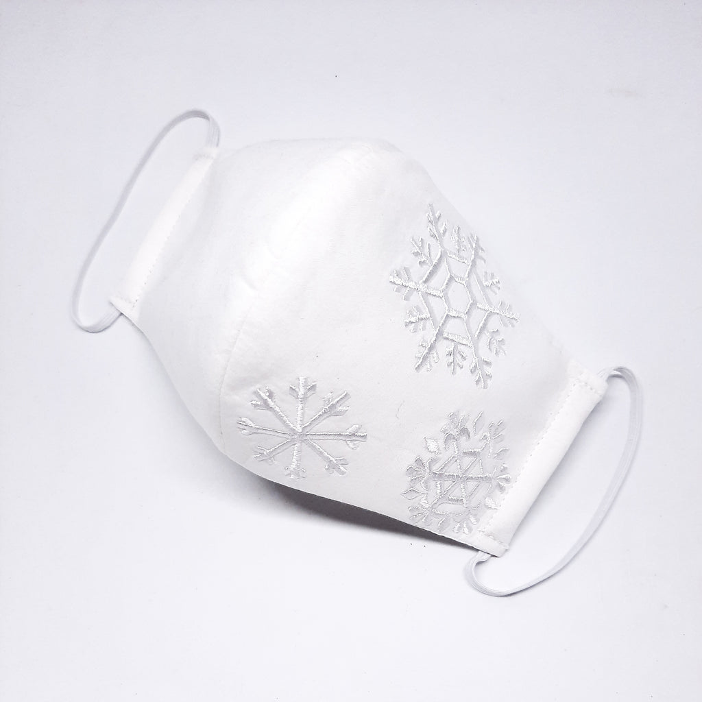 White Snowflakes Facemask