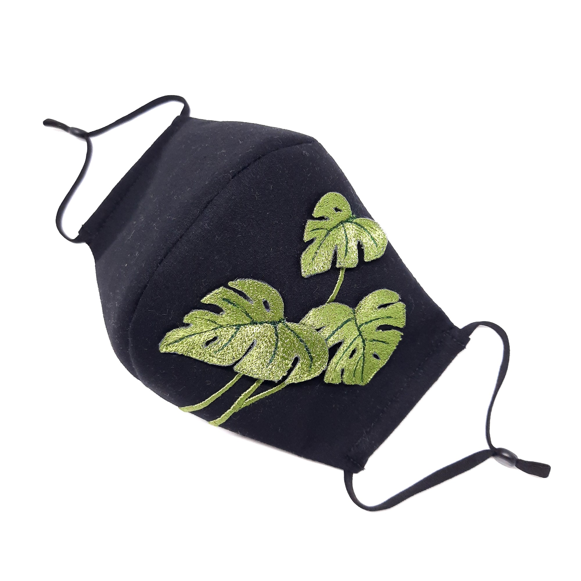 Black Monstera 3D Facemask
