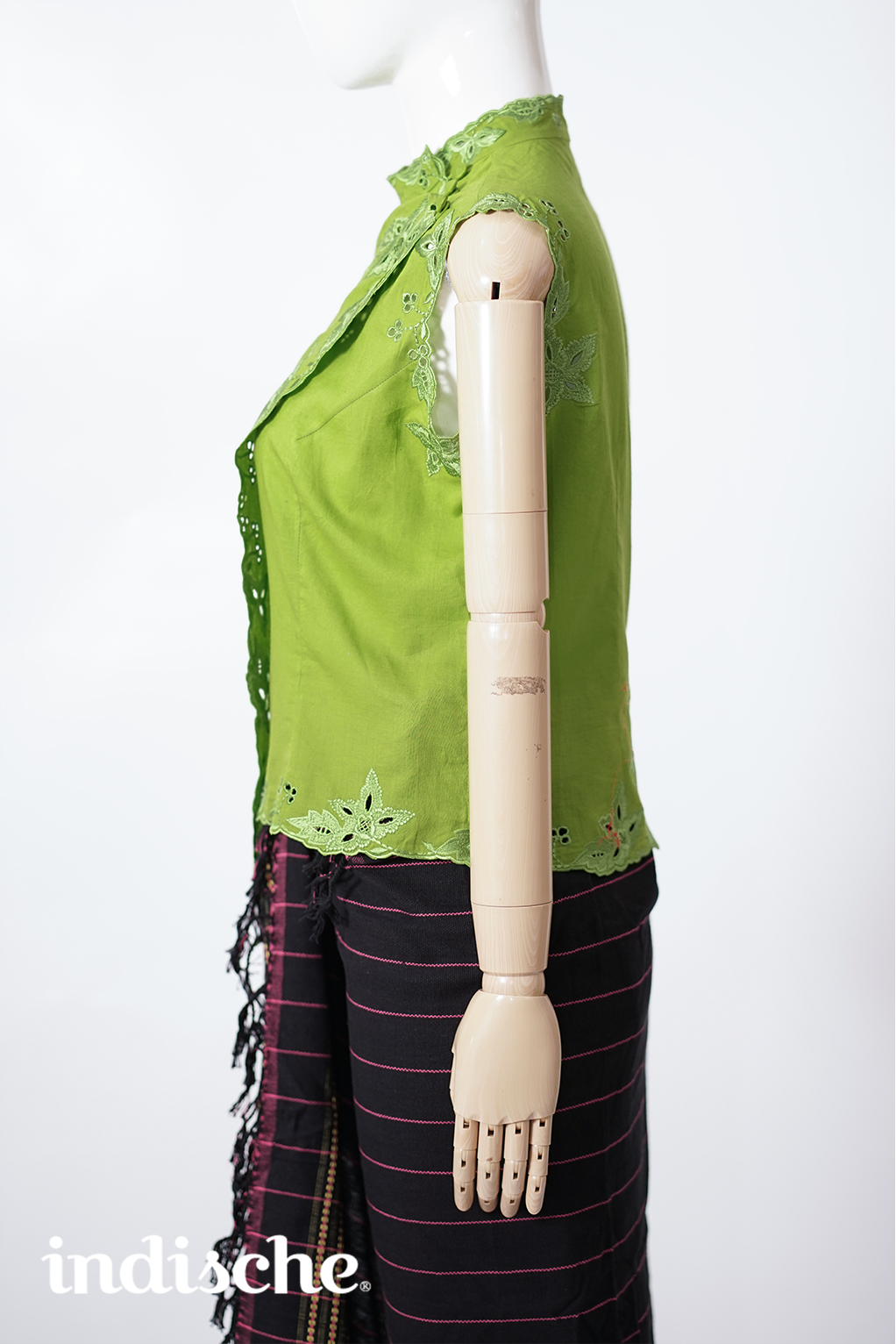 Sleeveless Kebaya Beskap in Lime Green