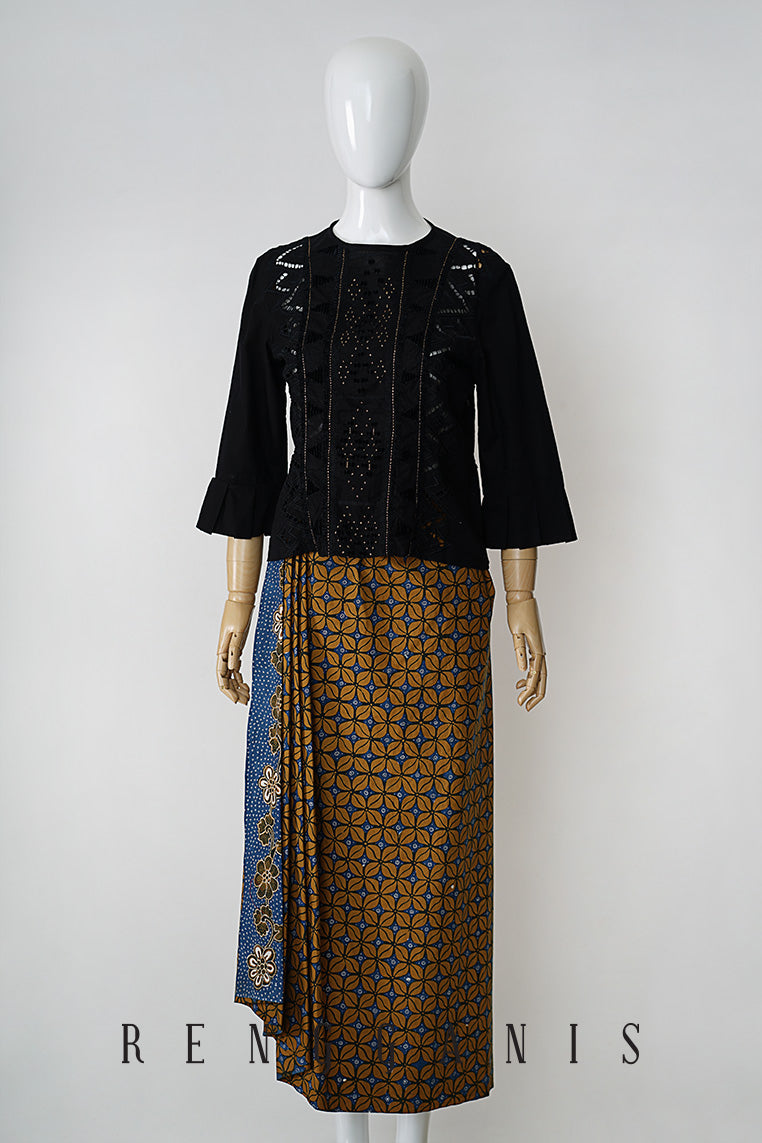 Uncut Batik Sarong Skirt with Side Drape