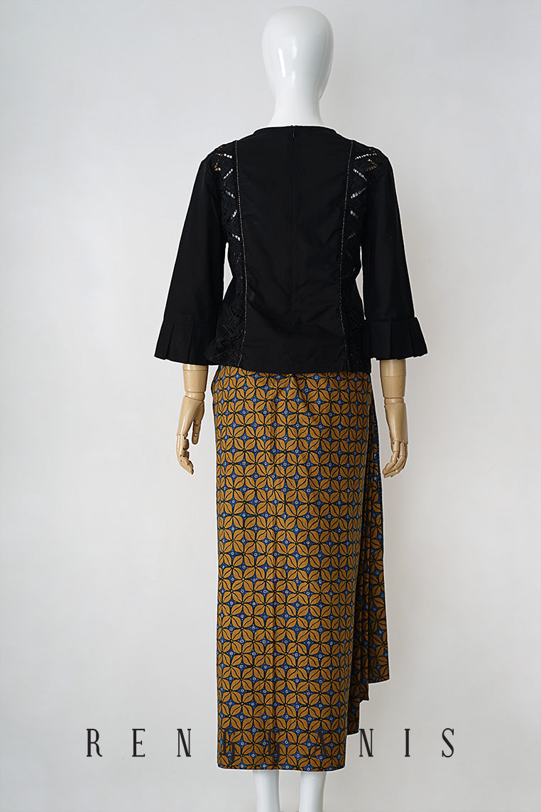 Uncut Batik Sarong Skirt with Side Drape