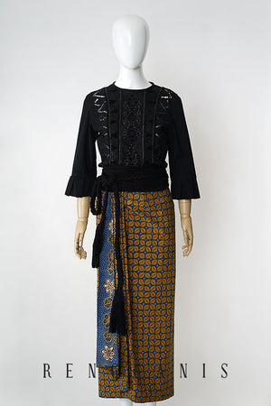Uncut Batik Sarong Skirt with Side Drape