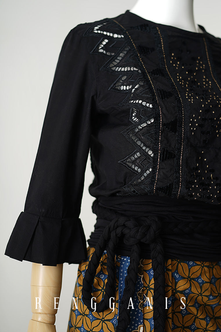 Uncut Batik Sarong Skirt with Side Drape