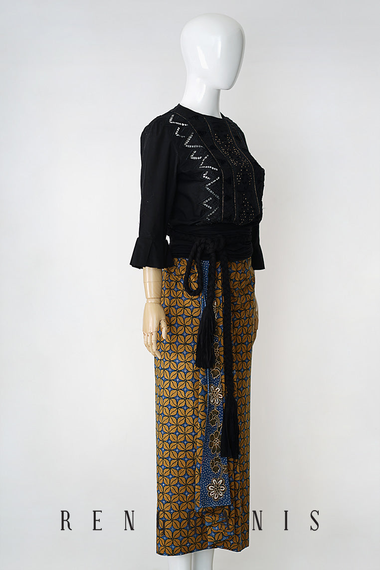 Uncut Batik Sarong Skirt with Side Drape