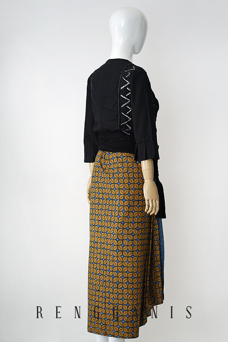 Uncut Batik Sarong Skirt with Side Drape