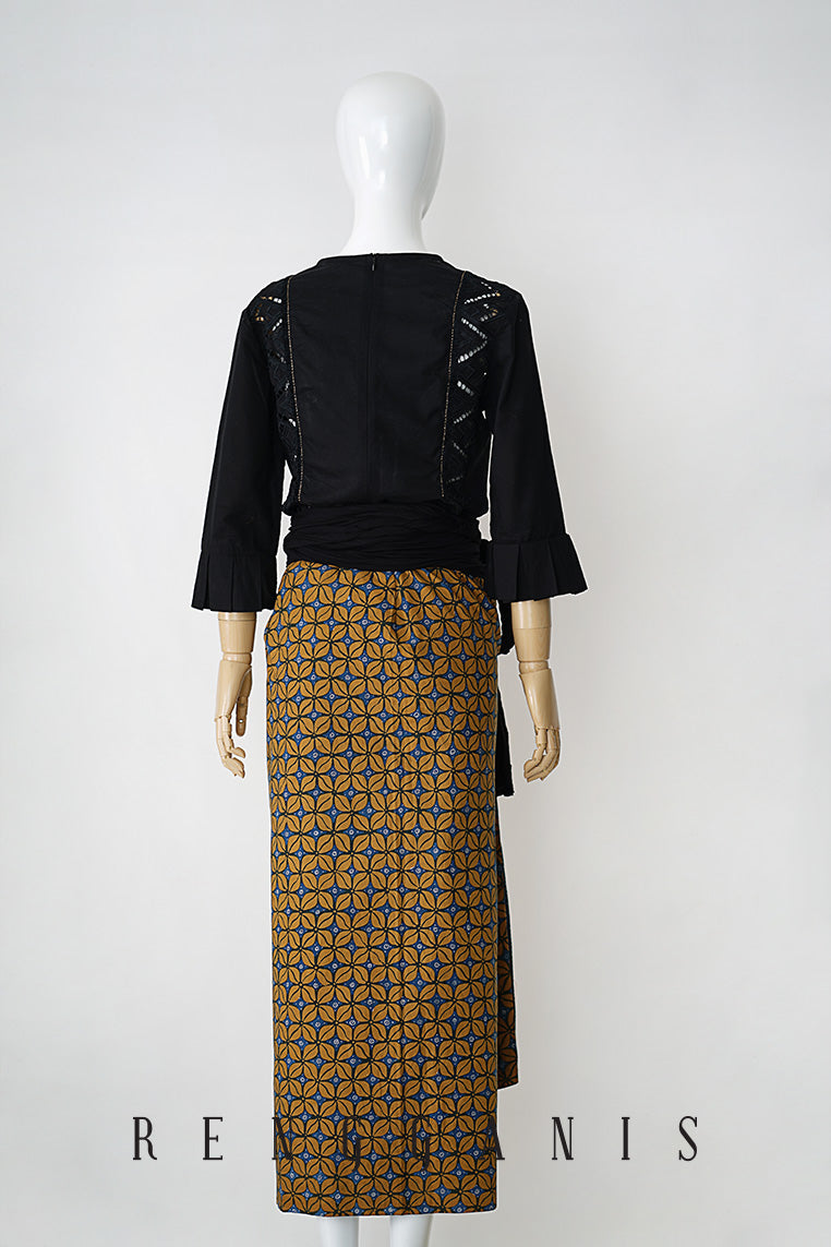 Uncut Batik Sarong Skirt with Side Drape