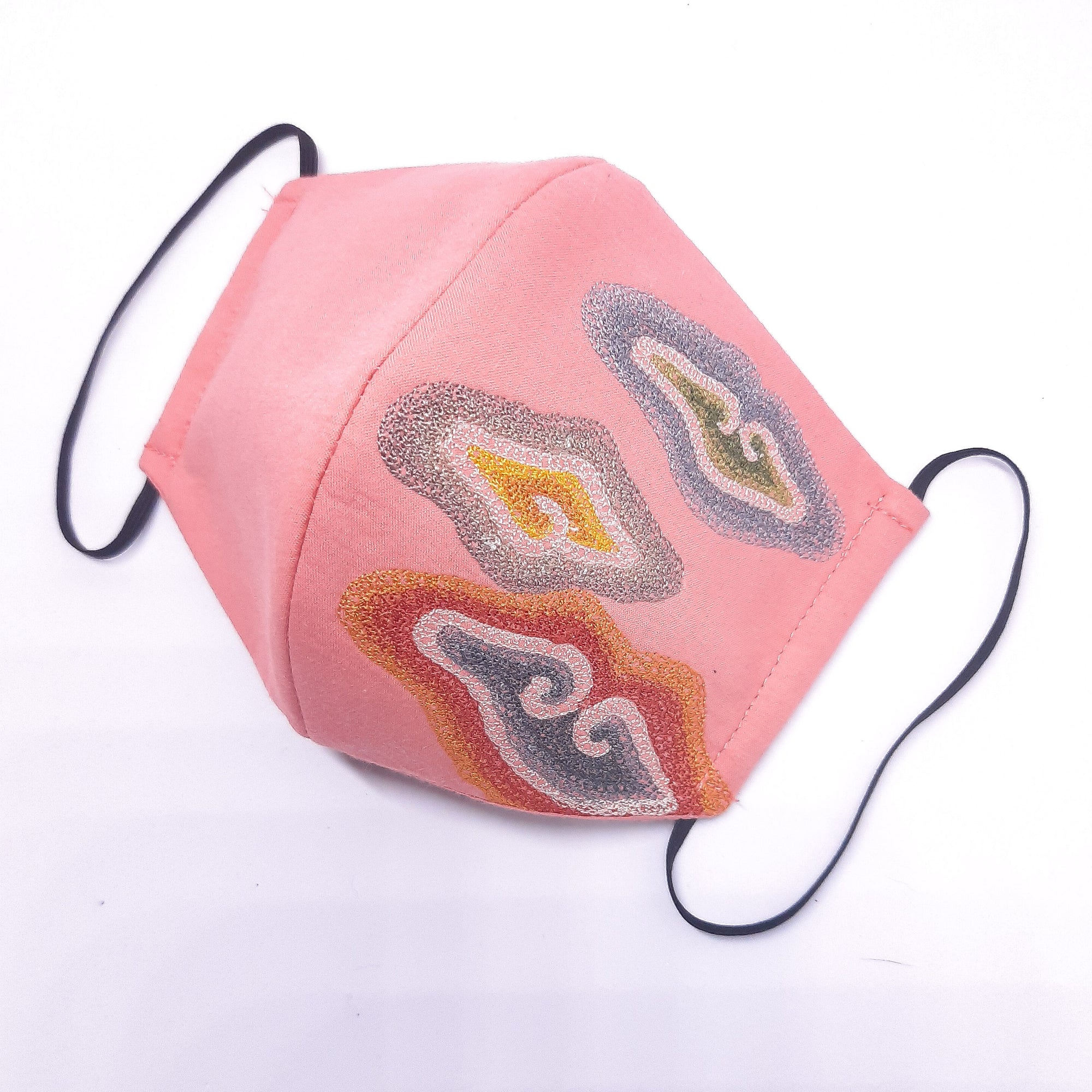 Salmon Pink Mega Mendung Facemask