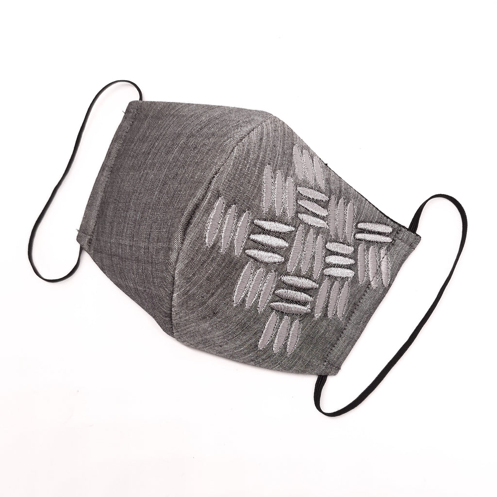 Grey Endek Bilik Facemask