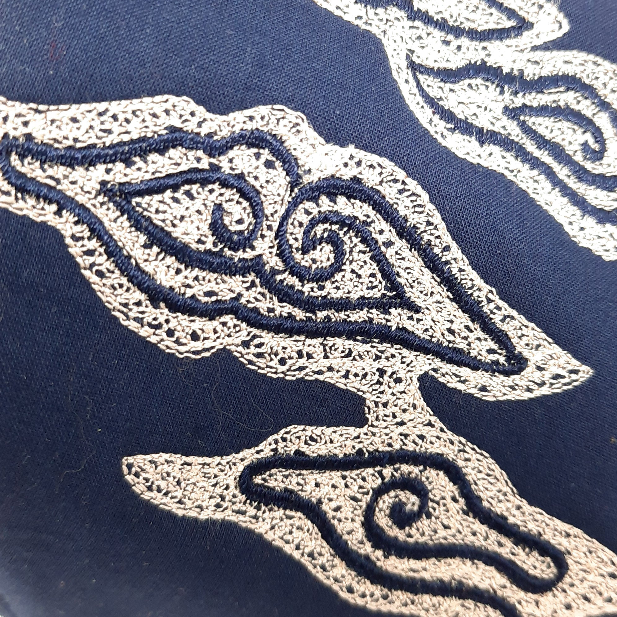 Navy Blue Monochrome Mega Mendung Facemask