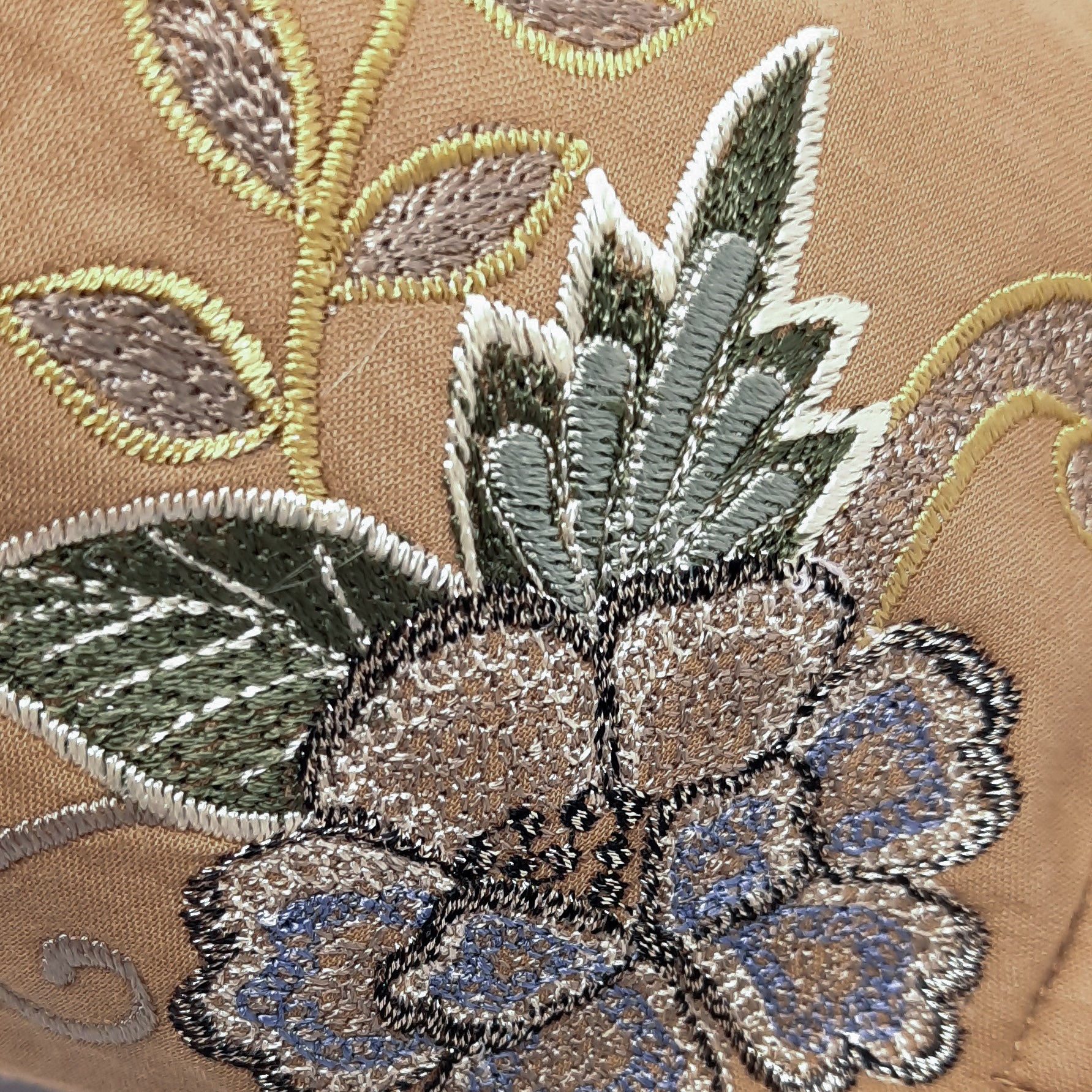 Taupe Brown Peonies Facemask