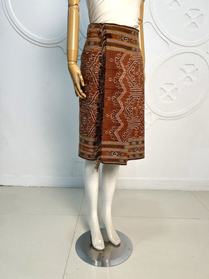 Uncut Dayak Short Pleated Skirt