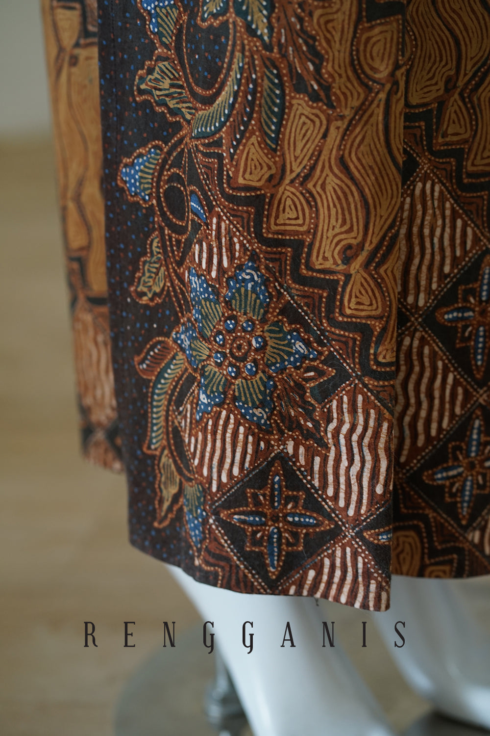 Uncut Batik Sarong Skirt with Large Pleats