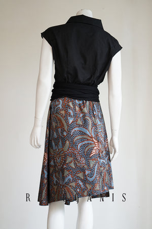 Uncut Batik Short Pleated Skirt