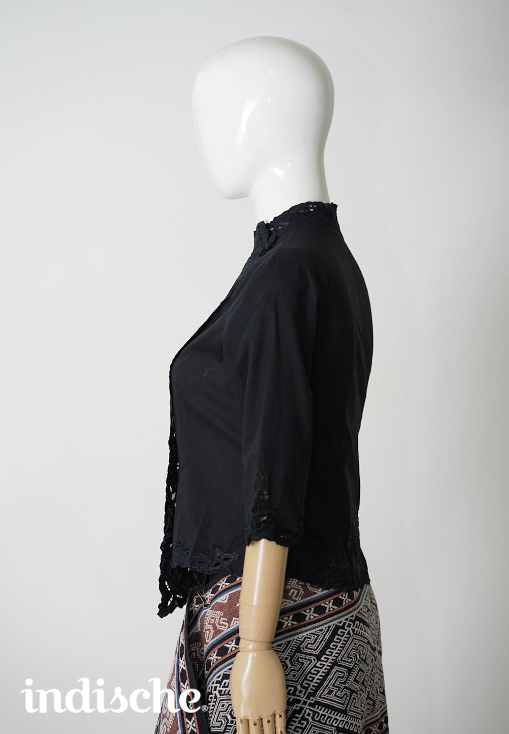 3/4 Sleeved Kebaya Beskap in Black