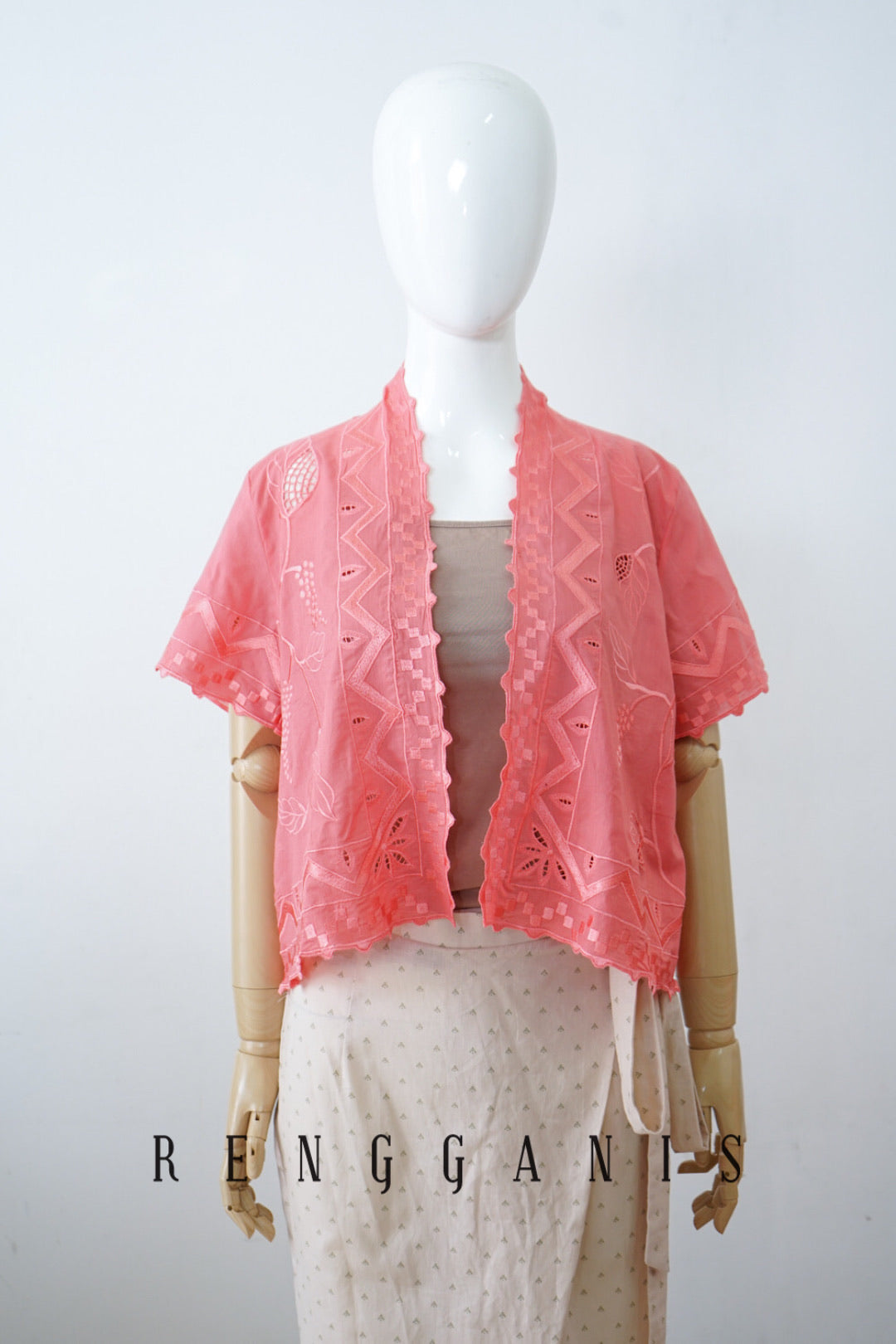 Salmon Lada Bolero in Short Sleeves