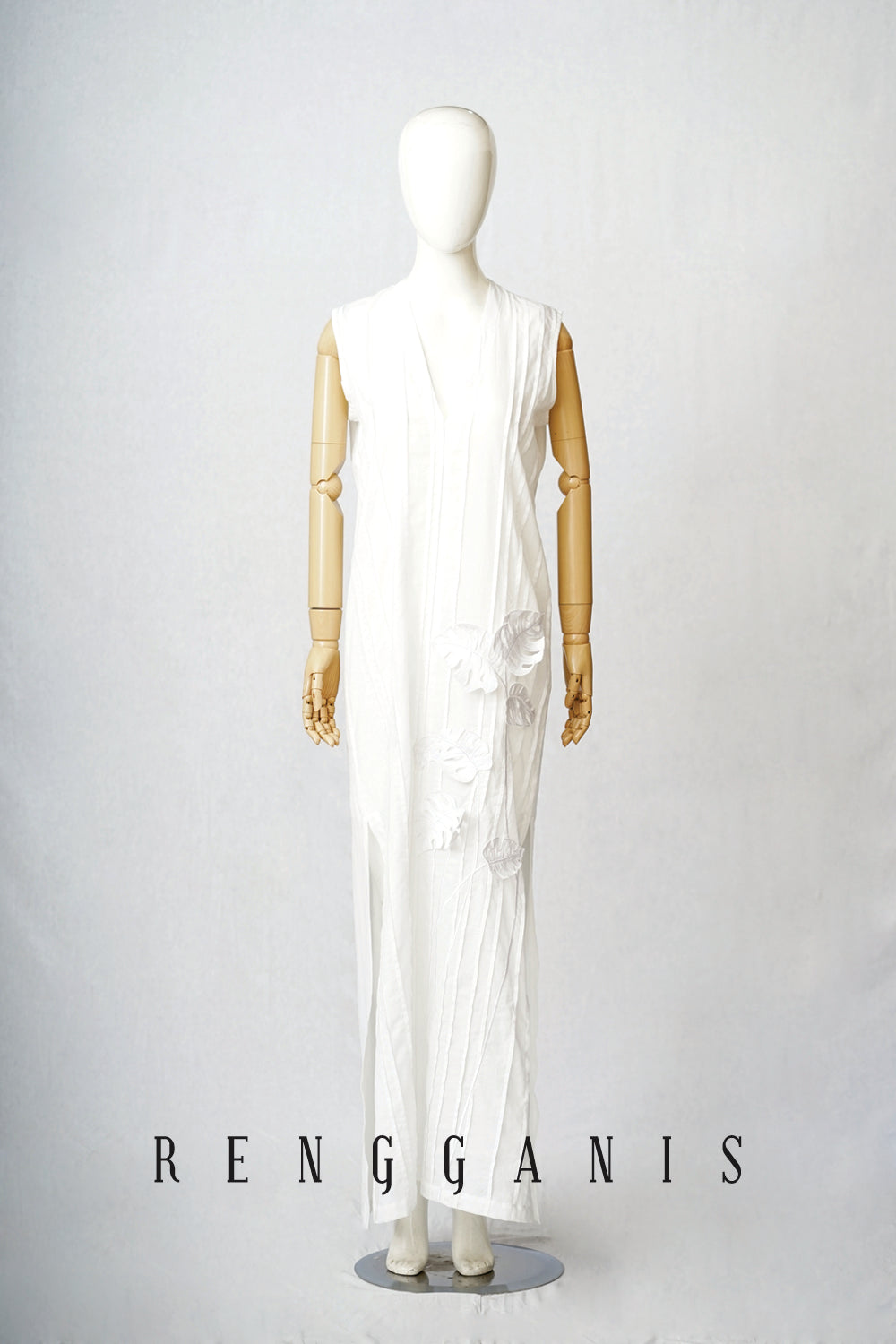Pintuck Monstera Dress