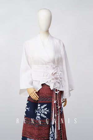Kimono Top with Bouquet Obi Belt
