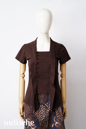 Knit Kutubaru Kebaya in Brown