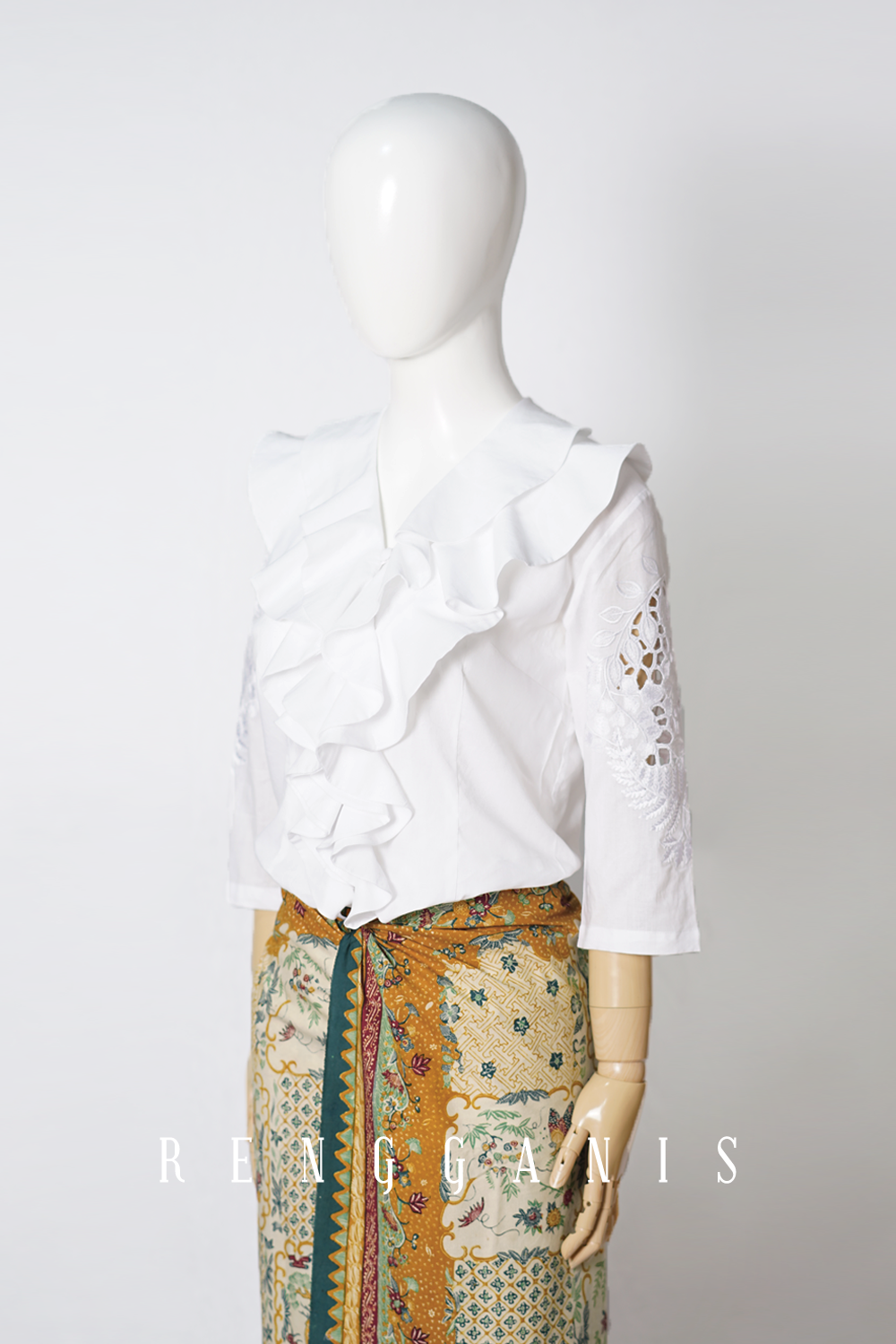 Laras Double Ruffled Top in White