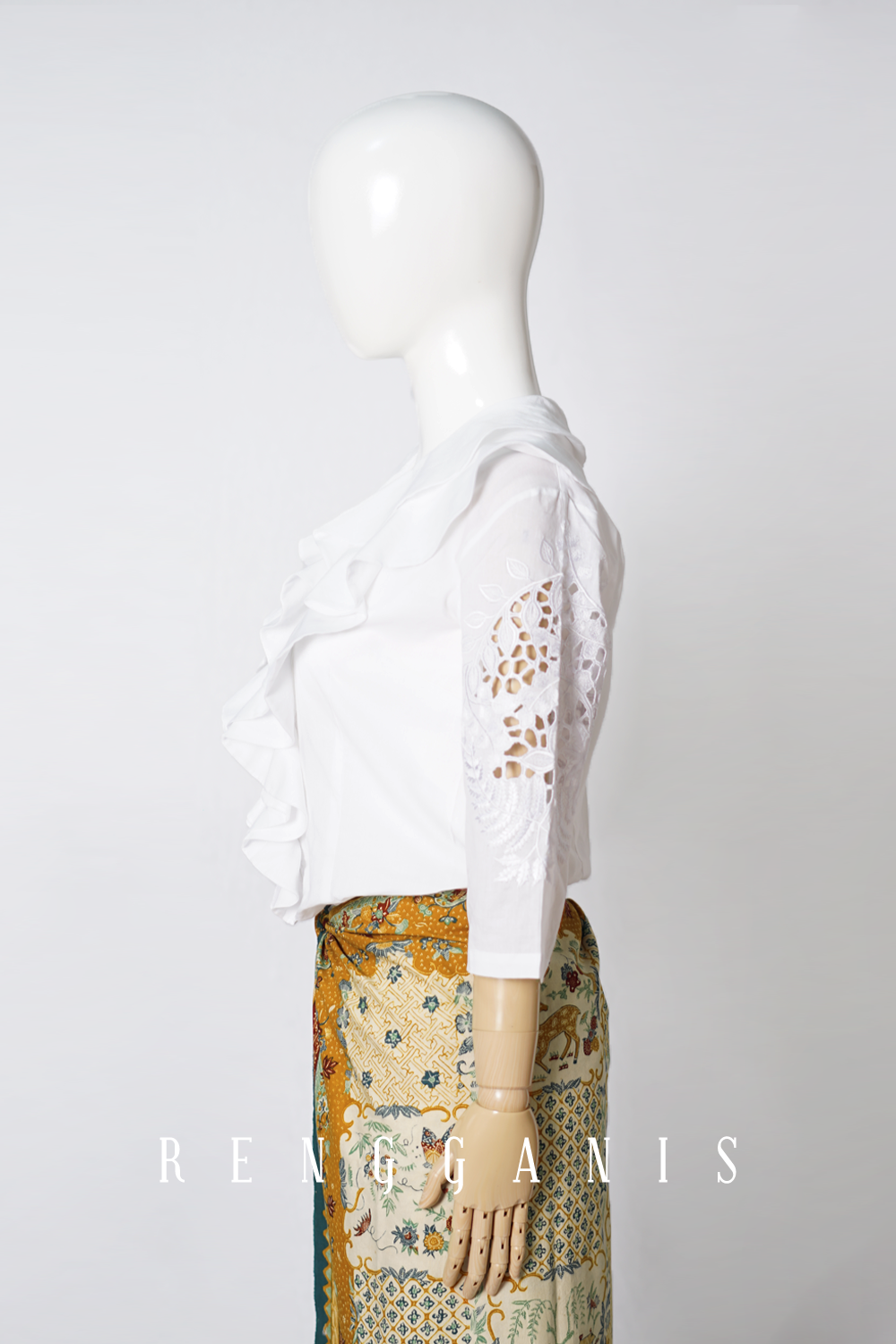Laras Double Ruffled Top in White