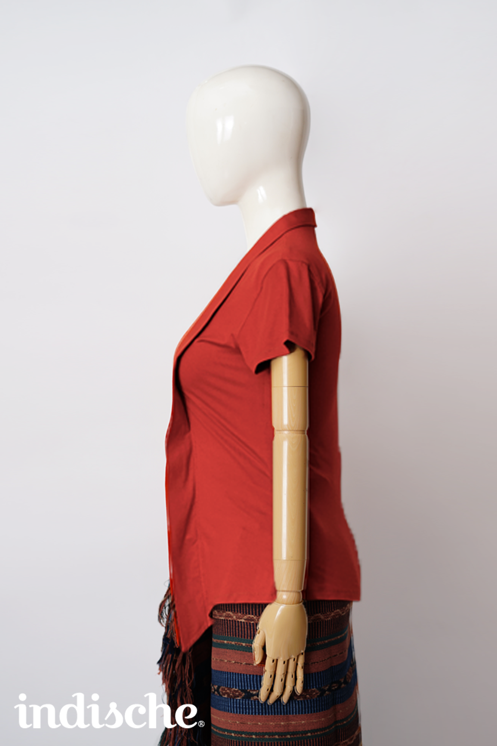 Knit Kutubaru Kebaya in Brick Red