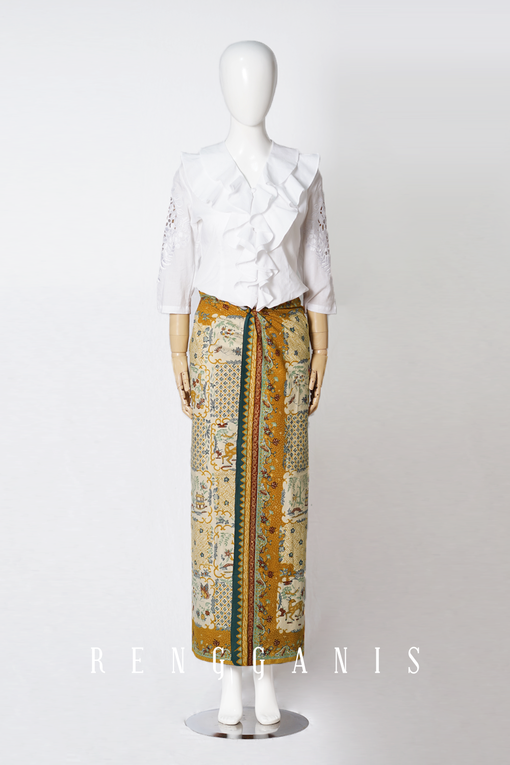 Laras Double Ruffled Top in White