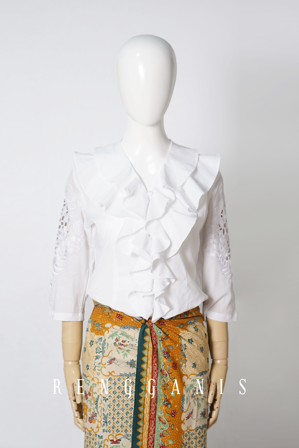 Laras Double Ruffled Top in White